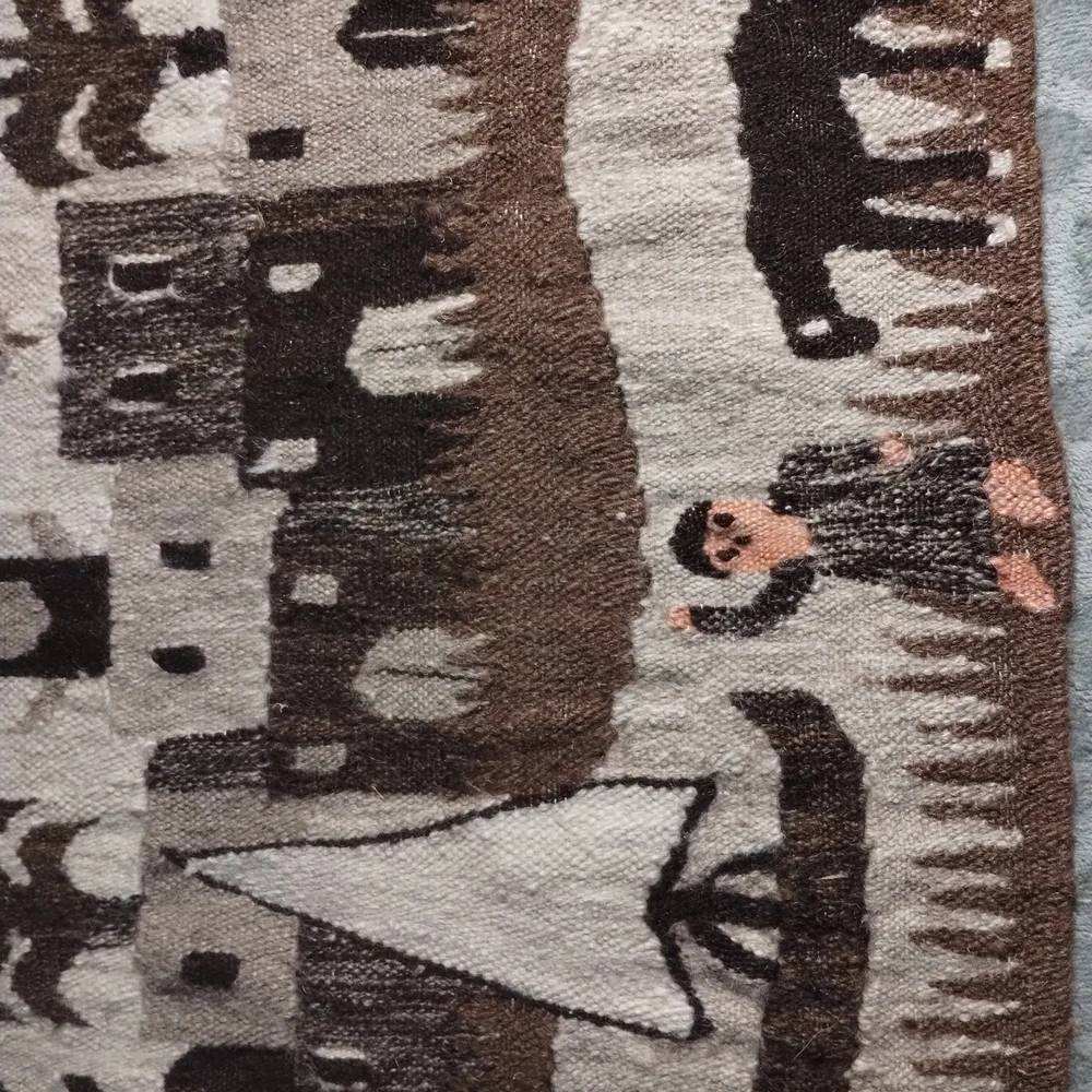 Hand Crafted Brown and Cream Artistic Door Mat